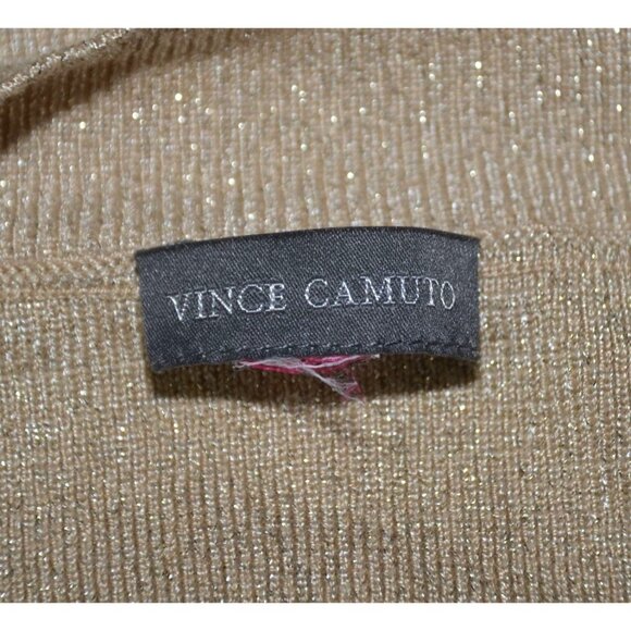 Vince Camuto Ladies M Gold Metallic V-Neck Sweater Size M Holiday Parties - Picture 7 of 9